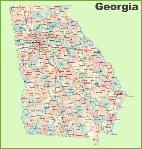 georgia cities|ga city map.